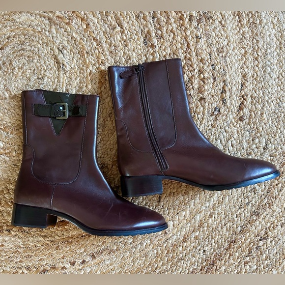 *SOLD* Cole Haan Cherry Brown Mid Calf Boots - Picture 1 of 5